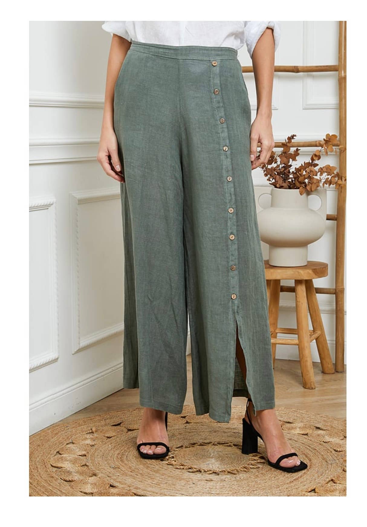100% Linen Trousers REF. 9320