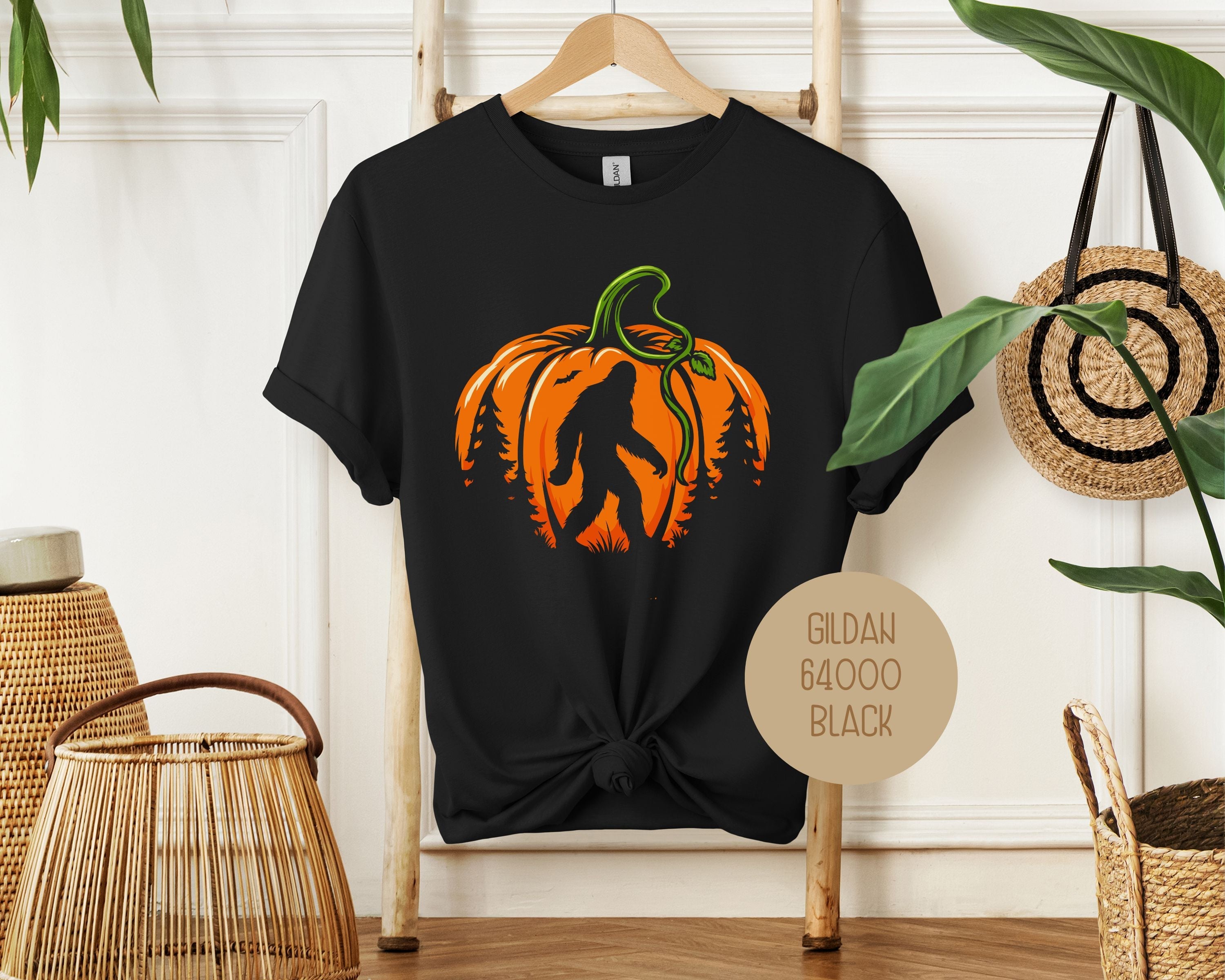 Bigfoot Pumpkin Halloween Shirt-0