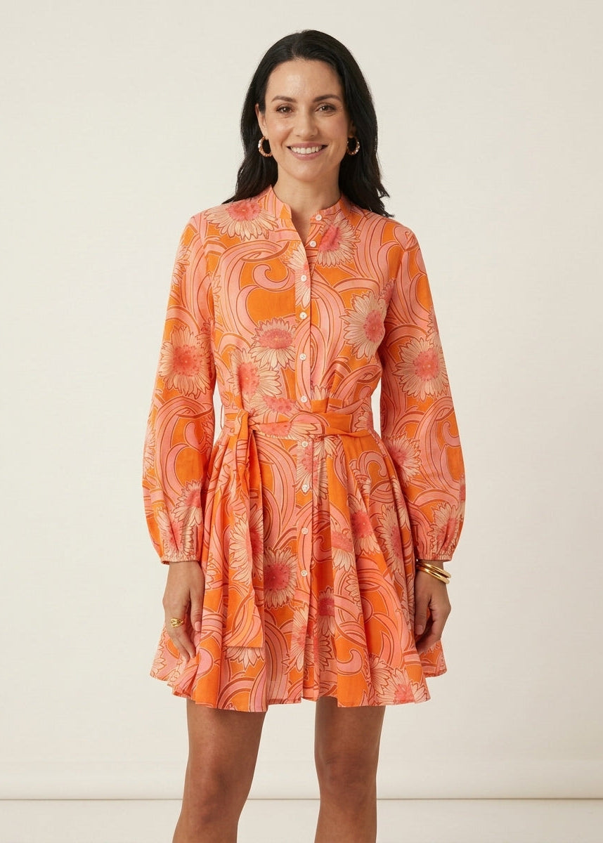 Sonia skater dress in Orange Blossom printed cotton