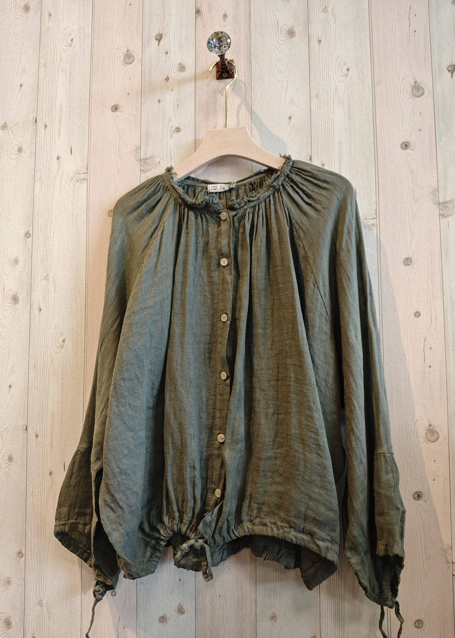 Leinen Oversize Pulloverbluse