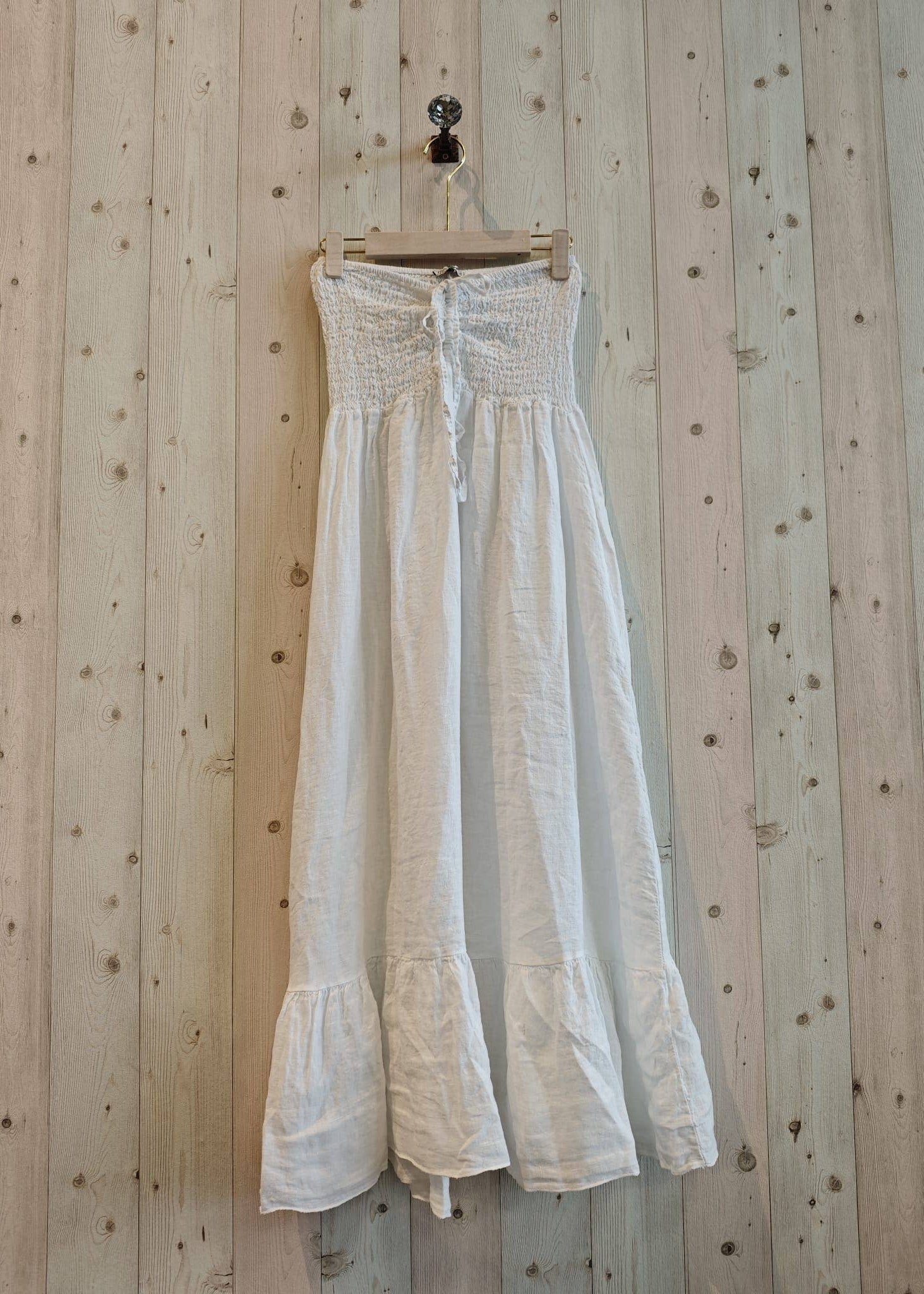 Strapless Linen Bandeau Dress
