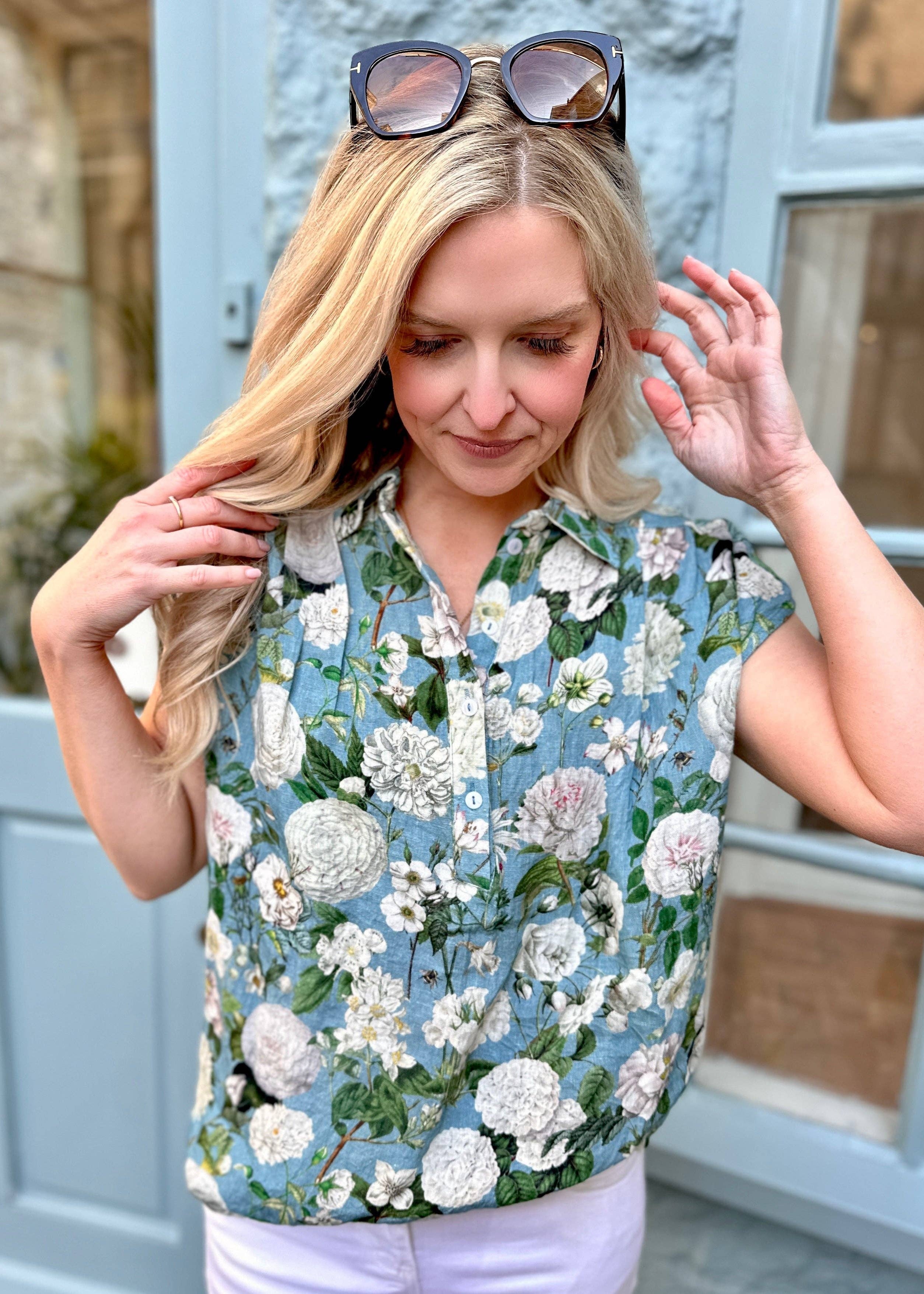 Leinenhemd Jemma – Camelia Ocean