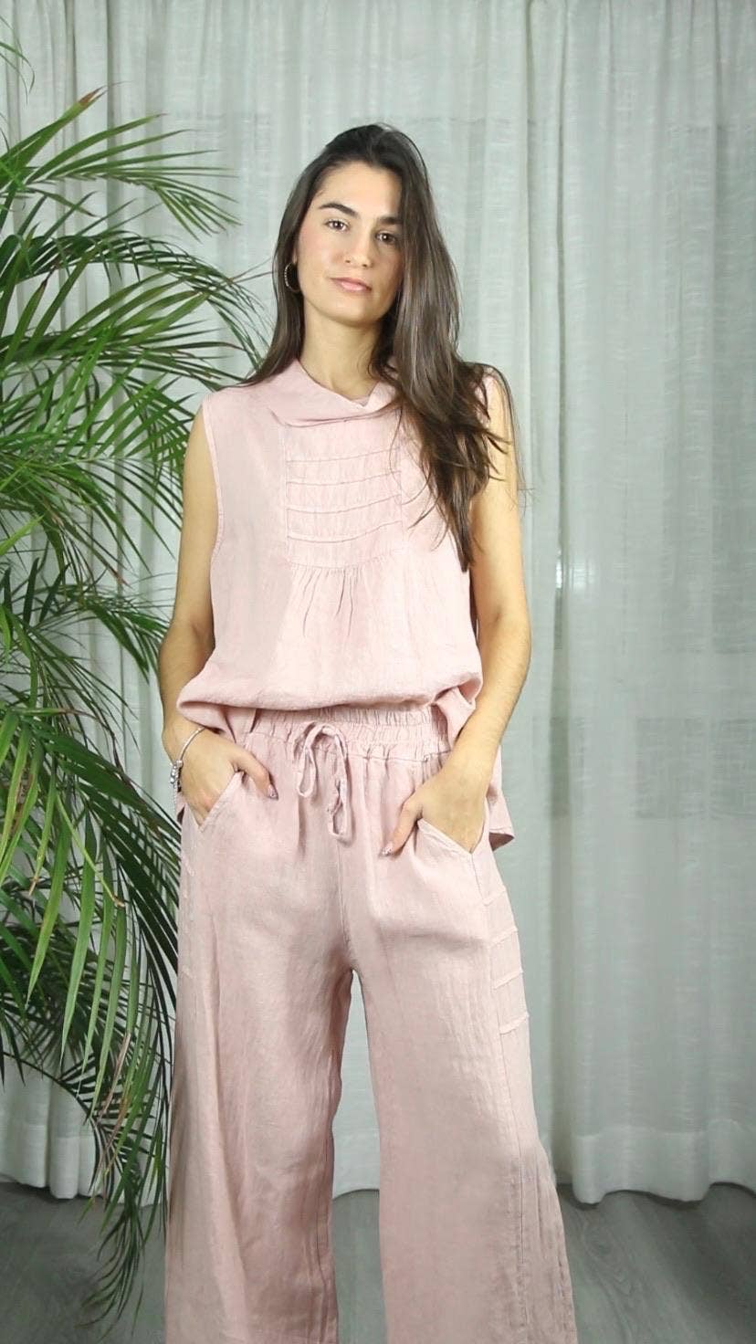 REF 17686 TROUSERS WITH POCKETS 100% LINEN