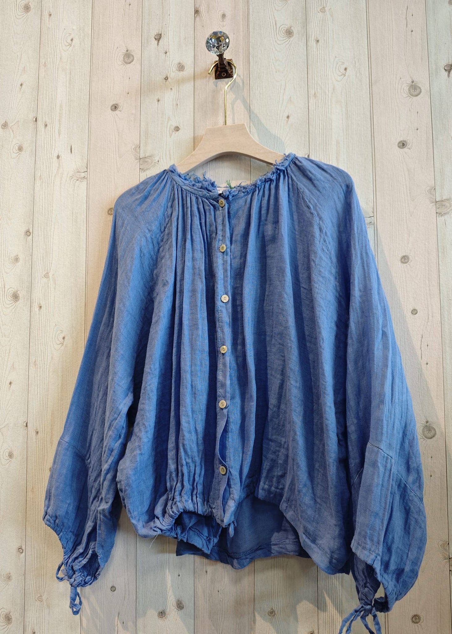 Leinen Oversize Pulloverbluse