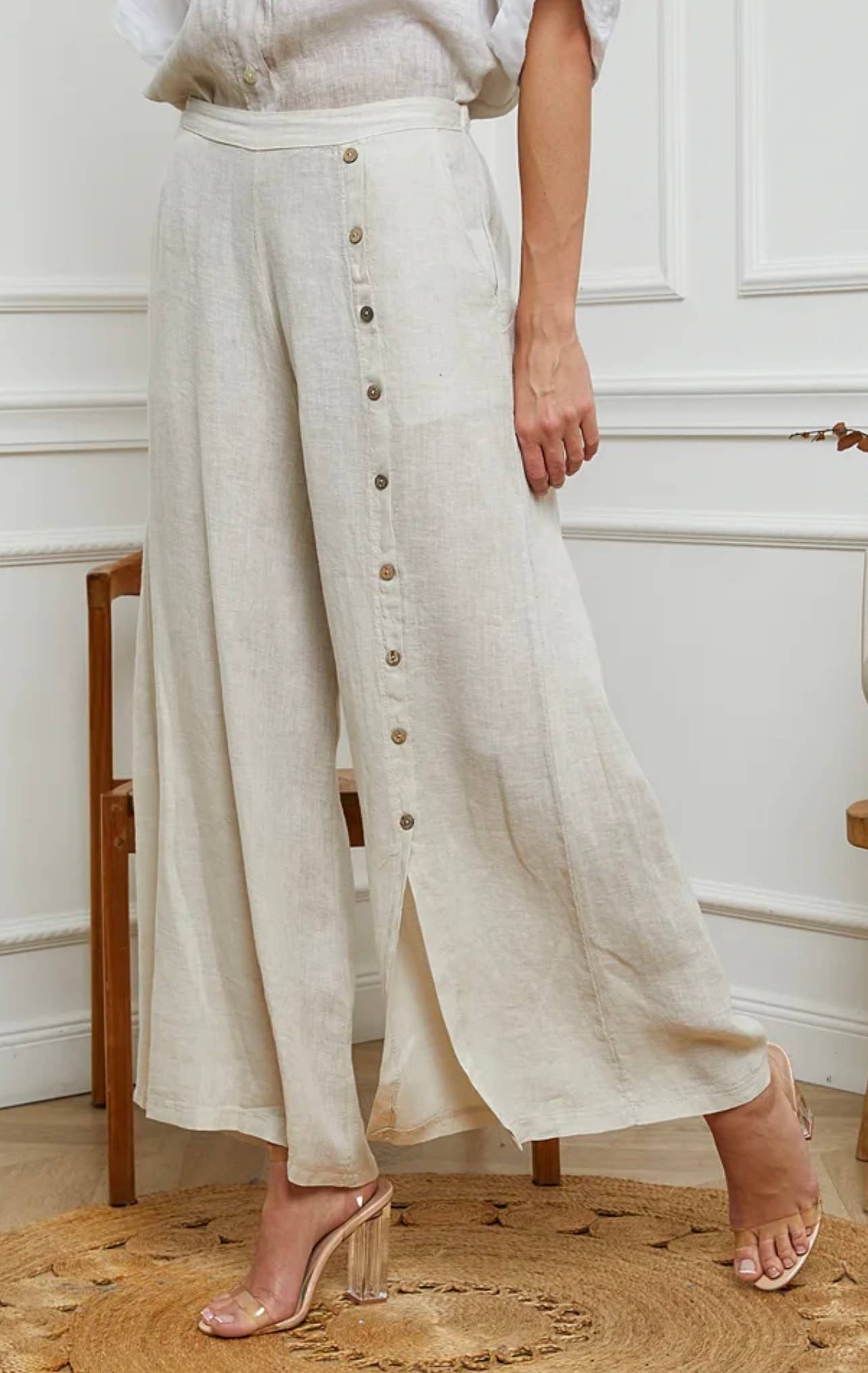 100% Linen Trousers REF. 9320