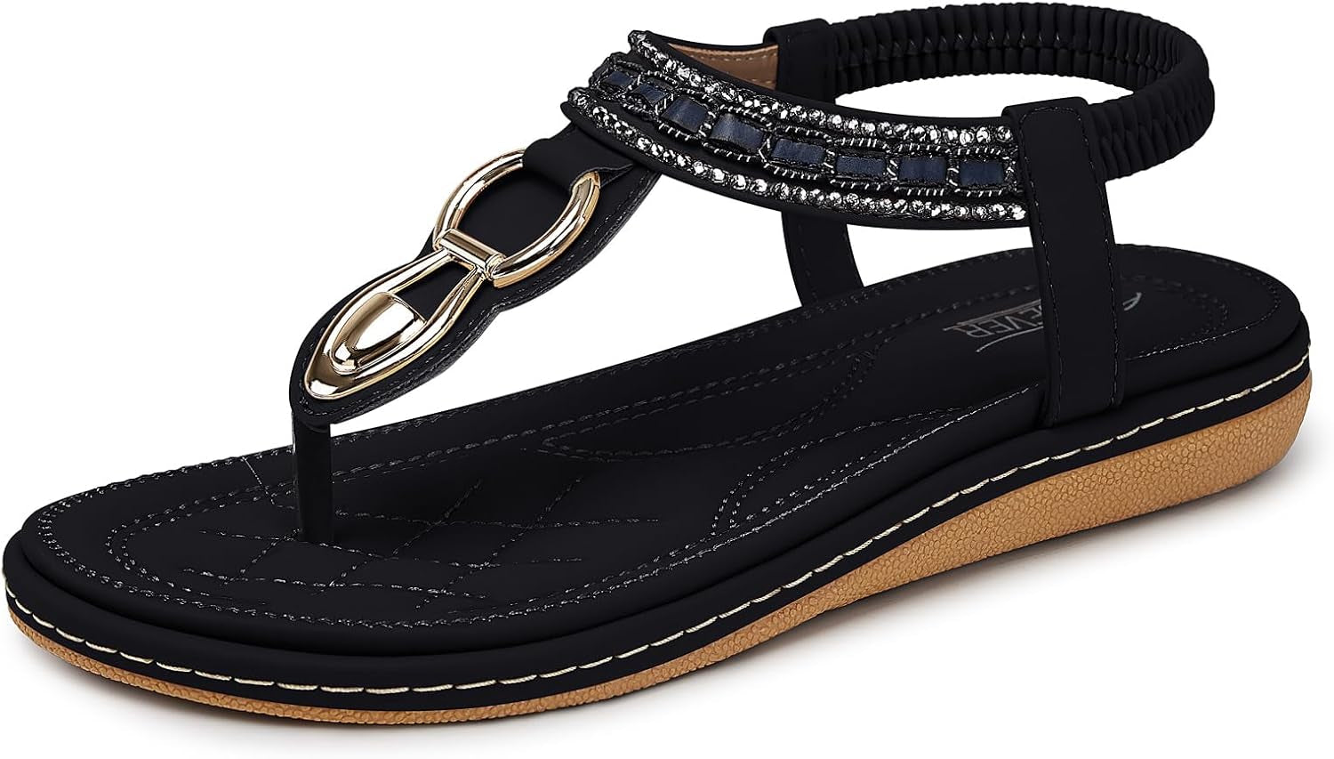 Womens Sandals Dressy Summer: Women Comfortable Walking Flat Bohemian T-Strap Ladies Casual Comfy Sandals