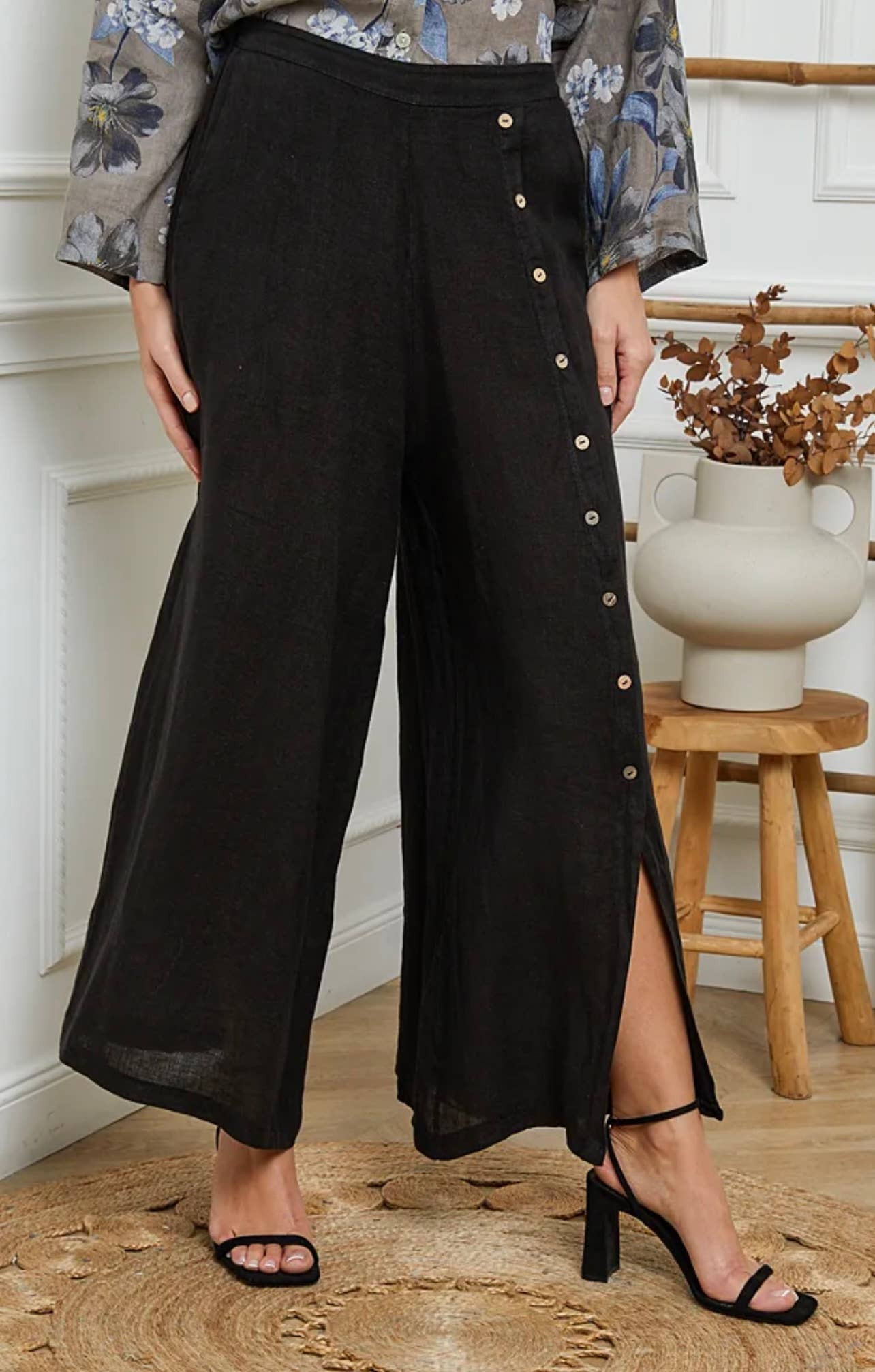 100% Linen Trousers REF. 9320